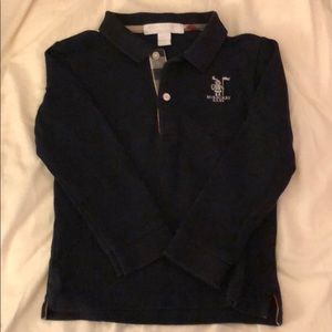 Black Burberry Long Sleeves Polo